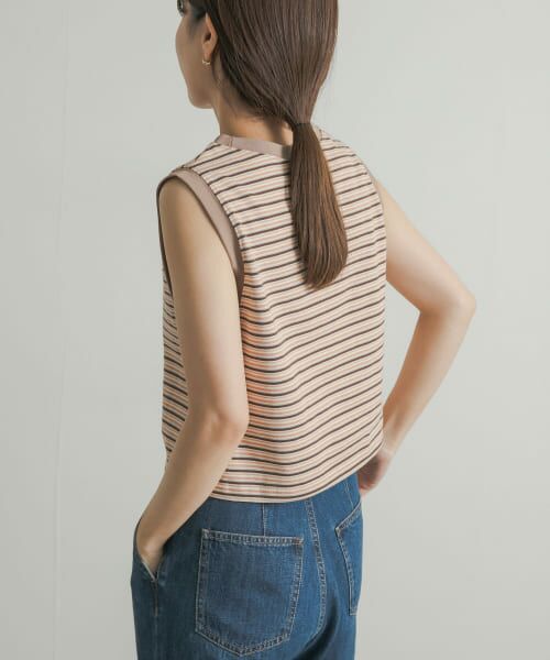 ＊＊URBAN RESEARCH DOORS / アーバンリサーチ ドアーズ タンクトップ | STAR&STRIPE　MULTI BORDER BUSTIER（BRN×BRN）