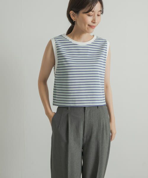 ＊＊URBAN RESEARCH DOORS / アーバンリサーチ ドアーズ タンクトップ | STAR&STRIPE　MULTI BORDER BUSTIER（MINT×OFF）