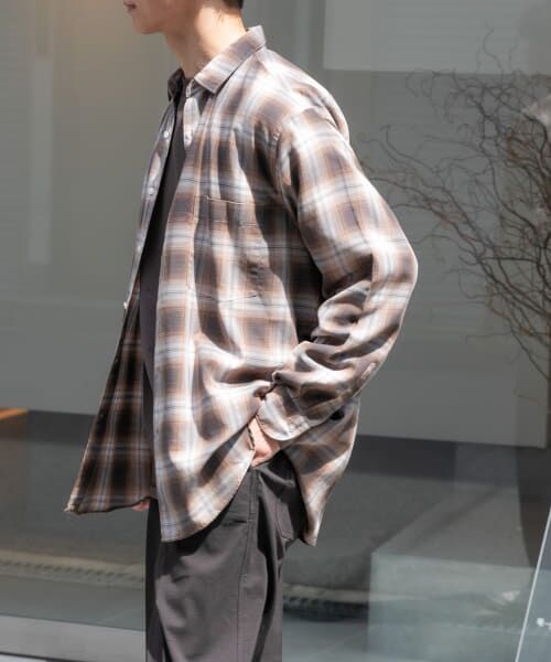 ＊＊URBAN RESEARCH DOORS / アーバンリサーチ ドアーズ シャツ・ブラウス | FORK&SPOON　コットンウールチェックシャツ（BROWN）
