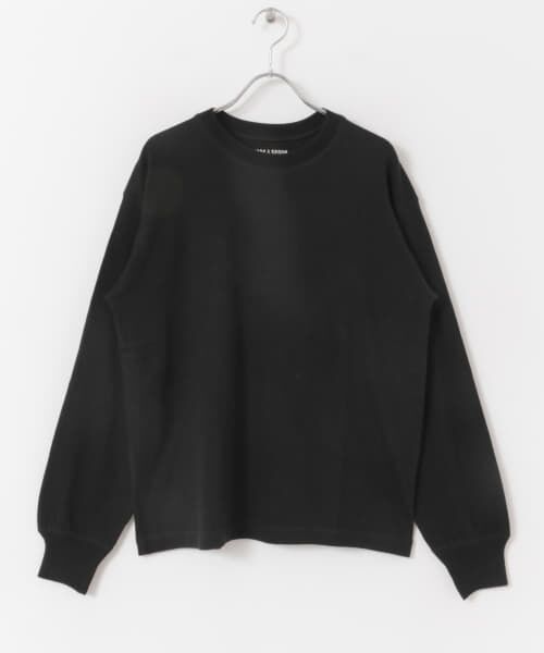 ＊＊URBAN RESEARCH DOORS / アーバンリサーチ ドアーズ Tシャツ | FORK&SPOON　ラフィー天竺ロングスリーブTシャツ（BLACK）