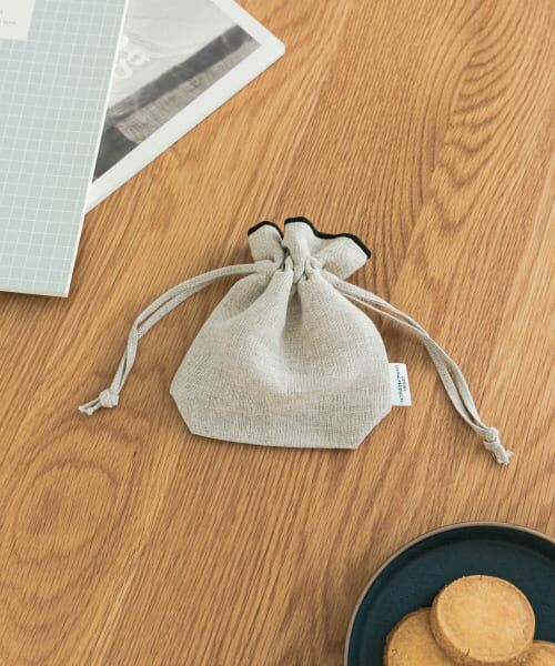 ＊＊URBAN RESEARCH DOORS / アーバンリサーチ ドアーズ その他雑貨 | LIVING PRODUCTS　コットンリネンライン巾着SS（ブラック）