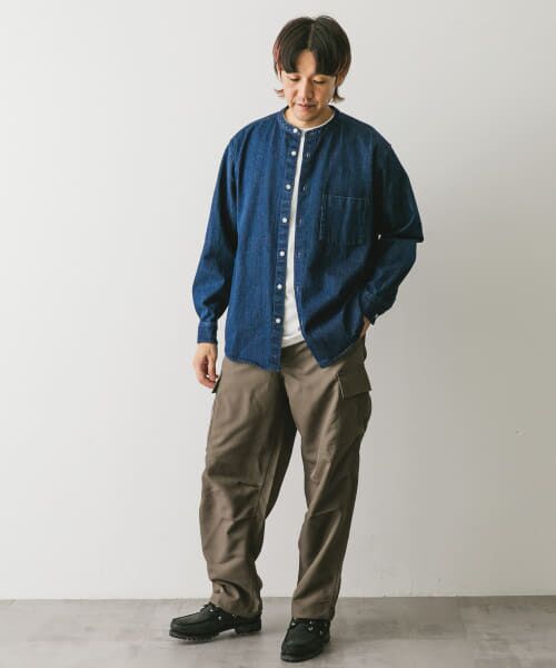 デニムバンドカラーシャツ　 アーバンリサーチドアーズ デニムバンドカラーシャツ（シャツ/ブラウス）｜URBAN RESEARCH