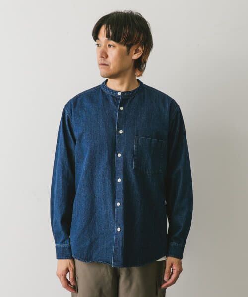 デニムバンドカラーシャツ （シャツ・ブラウス）｜＊＊URBAN