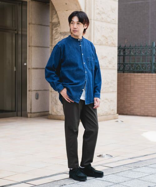 アーバンリサーチドアーズ デニムバンドカラーシャツ　ONE WASH アーバンリサーチ ドアーズ URBAN RESEARCH DOORS デニムバンド