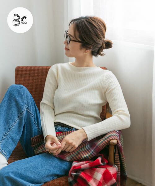 ＊＊URBAN RESEARCH DOORS / アーバンリサーチ ドアーズ ニット・セーター | 『UR GREEN』ボートネックワイドリブニット（IVORY）