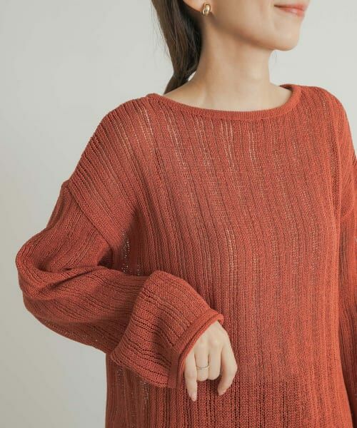 ＊＊URBAN RESEARCH DOORS / アーバンリサーチ ドアーズ ニット・セーター | ウォッシャブル透かし編みニット（ORANGE）