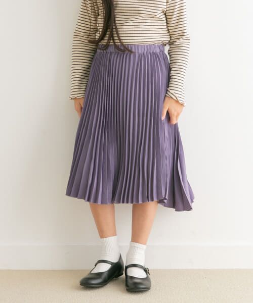 ＊＊URBAN RESEARCH DOORS / アーバンリサーチ ドアーズ パンツ | ランダムプリーツスカート(KIDS)（PURPLE）