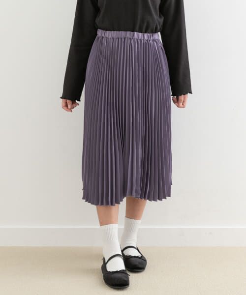 ＊＊URBAN RESEARCH DOORS / アーバンリサーチ ドアーズ パンツ | ランダムプリーツスカート(KIDS)（PURPLE）