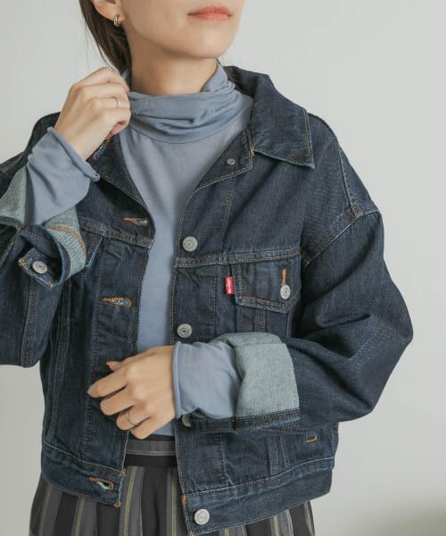 ＊＊URBAN RESEARCH DOORS / アーバンリサーチ ドアーズ Tシャツ | カシミヤシルク混タートルネックカットソー（BLUE）