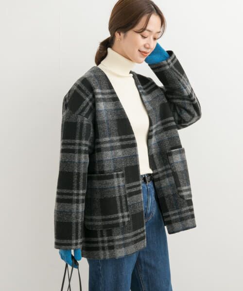 ＊＊URBAN RESEARCH DOORS / アーバンリサーチ ドアーズ その他アウター | スライバーガウンコート（GRAYCHECK）