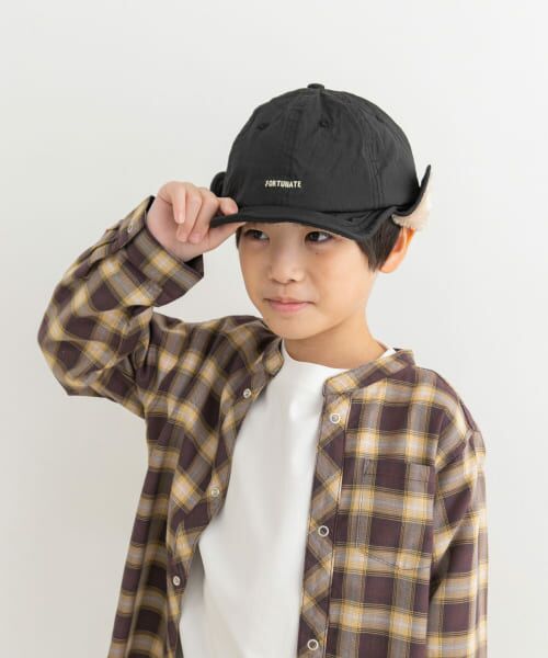 ＊＊URBAN RESEARCH DOORS / アーバンリサーチ ドアーズ 服飾雑貨 | 『撥水』耳当て付きキャップ(KIDS)（BLACK）
