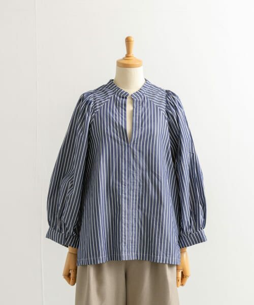 ＊＊URBAN RESEARCH DOORS / アーバンリサーチ ドアーズ シャツ・ブラウス | GALLEGO DESPORTES　袖ボリュームブラウス（bluestripe）