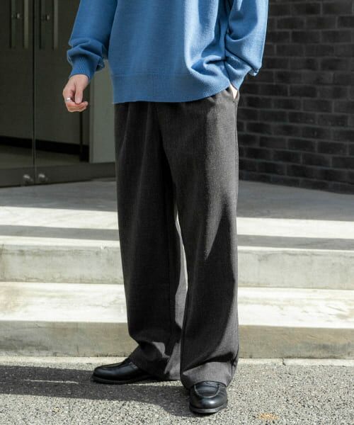 ＊＊URBAN RESEARCH DOORS / アーバンリサーチ ドアーズ その他パンツ | FORK&SPOON　ウールライクイージーパンツ（CHARCOAL）