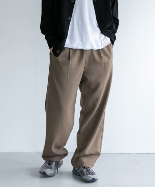 ＊＊URBAN RESEARCH DOORS / アーバンリサーチ ドアーズ その他パンツ | FORK&SPOON　ウールライクイージーパンツ（DARK MOSS）