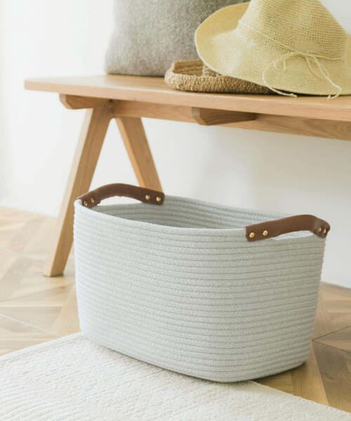 ＊＊URBAN RESEARCH DOORS / アーバンリサーチ ドアーズ インテリア・インテリア雑貨 | LIVING PRODUCTS　コットンロープハンドルバスケットL（GRY×WHT）