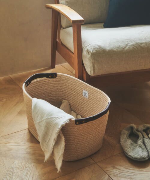 ＊＊URBAN RESEARCH DOORS / アーバンリサーチ ドアーズ インテリア・インテリア雑貨 | LIVING PRODUCTS　コットンロープハンドルバスケットL（BEG×WHT）