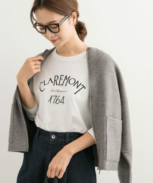 ＊＊URBAN RESEARCH DOORS / アーバンリサーチ ドアーズ Tシャツ | ロゴプリント+刺しゅうロンT-SHIRTS（OFF×BLK）