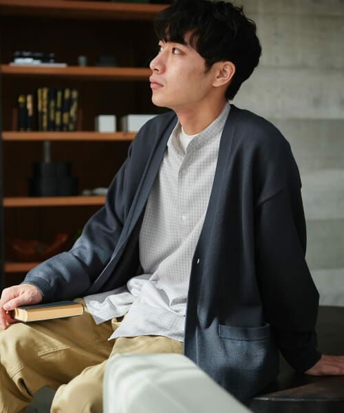 sale！半額【新品】アーバンリサーチ　フーデッドコーディガン URBAN RESEARCH DOORS｜『UR TECH 200日ニット』Vネック