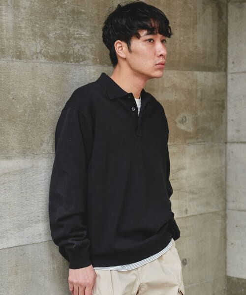 フュージョンニット ポロシャツ 黒 DESCENTE ALLTERRAIN（デサント オルテライン）の「フュージョン