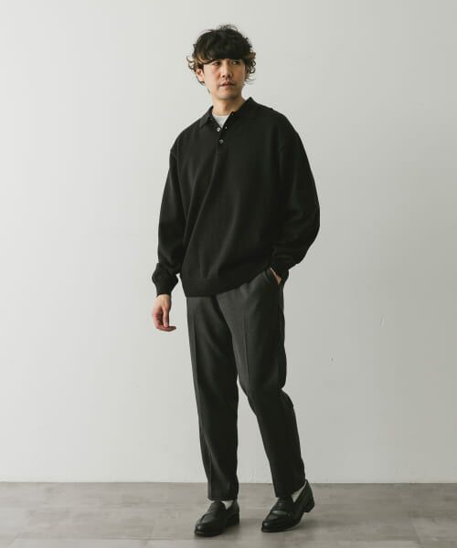 ニットポロシャツ スキッパーニットポロシャツ（ニット/セーター/メンズ