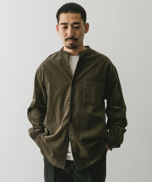 セール】 『UR TECH』コーデュロイバンドカラーシャツ （シャツ