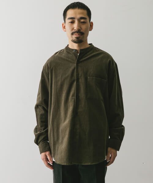 新品タグ付◆ 『UR TECH』バンドカラーシャツ　アーバンリサーチ　DOORS セール】 『UR TECH』コーデュロイバンドカラーシャツ （シャツ