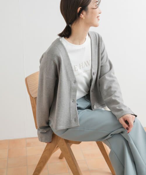 ＊＊URBAN RESEARCH DOORS / アーバンリサーチ ドアーズ カーディガン・ボレロ | 『UR TECH 200日ニット』Vネックカーディガン（杢GRAY）