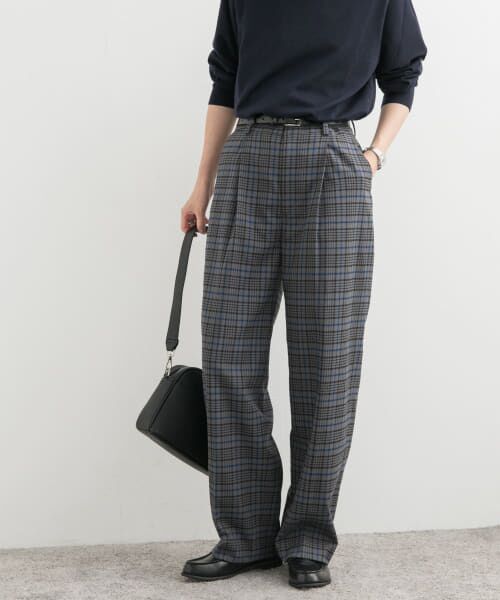 ＊＊URBAN RESEARCH DOORS / アーバンリサーチ ドアーズ その他パンツ | チェックトラウザーパンツ（GRAY）