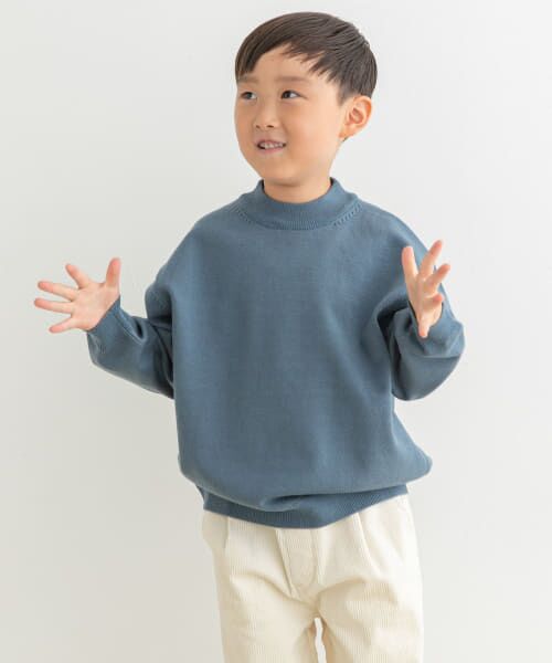＊＊URBAN RESEARCH DOORS / アーバンリサーチ ドアーズ ニット・セーター | 『親子リンク』『UR TECH 200日ニット』プルオーバー(KIDS)（BLUE）