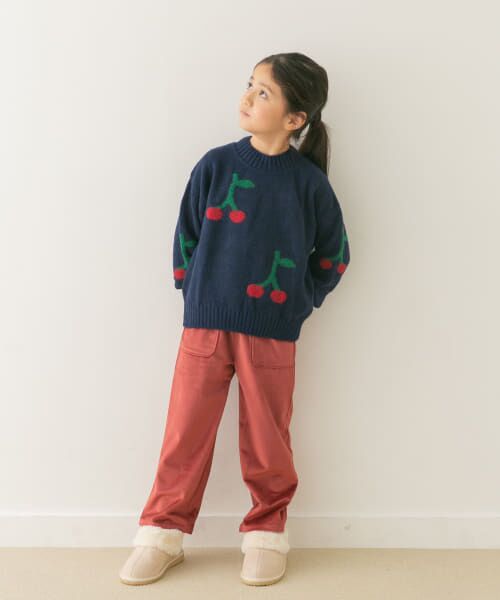 **URBAN RESEARCH DOORS / アーバンリサーチ ドアーズ パンツ | 『WEB/一部店舗限定サイズ』ベロアイージーパンツ(KIDS)(RED)