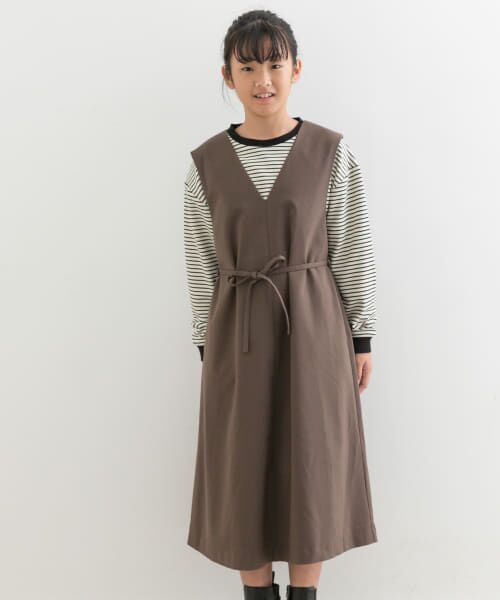＊＊URBAN RESEARCH DOORS / アーバンリサーチ ドアーズ ワンピース | 『親子リンク』『WEB/一部店舗限定』『UR TECH』ツイルジャンパースカート(KIDS)（MOCHA）
