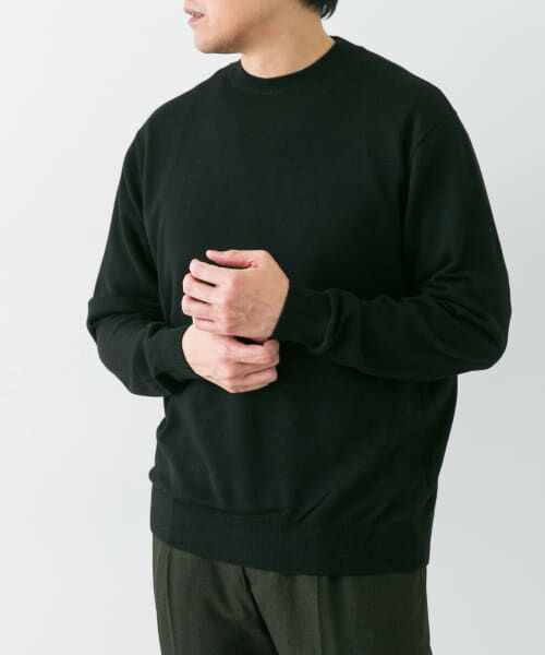 ＊＊URBAN RESEARCH DOORS / アーバンリサーチ ドアーズ シャツ・ブラウス | LIFE STYLE TAILOR　マシンウォッシャブルクルーネックニット（BLACK）