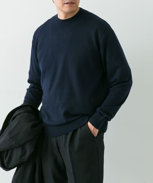 ＊＊URBAN RESEARCH DOORS / アーバンリサーチ ドアーズ シャツ・ブラウス | LIFE STYLE TAILOR　マシンウォッシャブルクルーネックニット（NAVY）