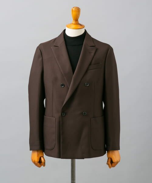 匿名発送　ノーリーズ　テーラードジャケット　ブラウン　ウールライク セール】 LIFE STYLE TAILOR ウールライクツイル