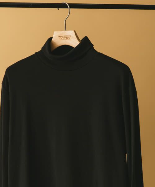 ＊＊URBAN RESEARCH DOORS / アーバンリサーチ ドアーズ Tシャツ | 『UR TECH』裏起毛タートルネック ロンTシャツ（BLACK）