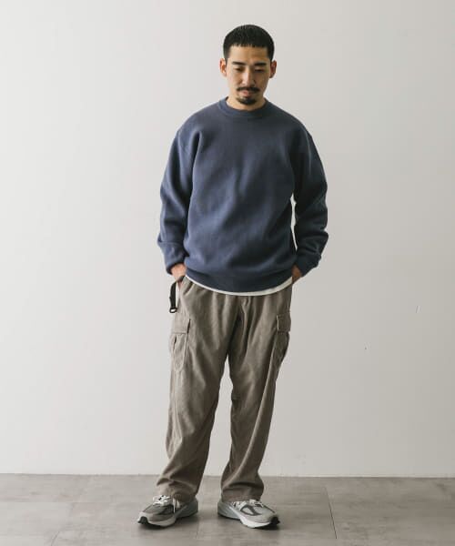 BRIEFING オリーブ クルーネック トレーナー　ミラノリブニット L BRIEFING オリーブ クルーネック トレーナー ミラノリブニット L