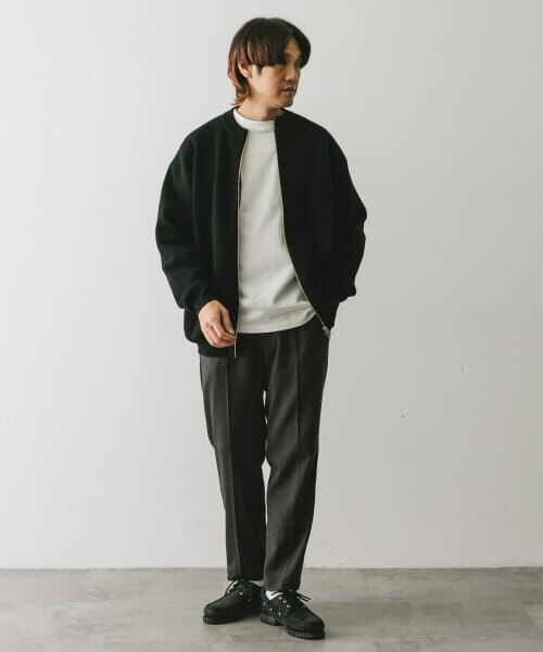 R　リピーター割　uniform黒カーディガン セール】 『洗濯可』ミラノリブ ZIPカーディガン （カーディガン