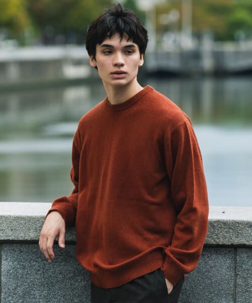 ＊＊URBAN RESEARCH DOORS / アーバンリサーチ ドアーズ ニット・セーター | 『XLサイズ/WEB限定』ハミルトンウールクルーネックニット（ORANGE）