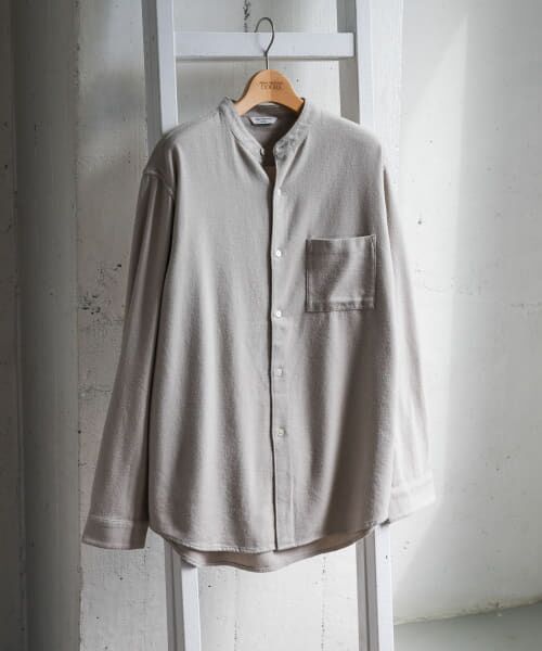 ＊＊URBAN RESEARCH DOORS / アーバンリサーチ ドアーズ シャツ・ブラウス | 『XLサイズ/WEB限定』ヘビーネルバンドカラーシャツ（OFF）