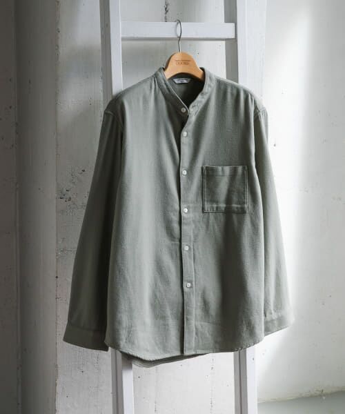 ＊＊URBAN RESEARCH DOORS / アーバンリサーチ ドアーズ シャツ・ブラウス | 『XLサイズ/WEB限定』ヘビーネルバンドカラーシャツ（SAGE）