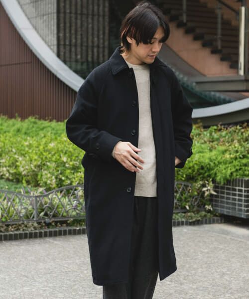 セール】 ウールメルトンステンカラーコート （ステンカラー