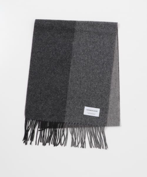 ＊＊URBAN RESEARCH DOORS / アーバンリサーチ ドアーズ マフラー・ショール・スヌード・ストール | カシミヤブレンドパネルマフラー（CHARCOAL）