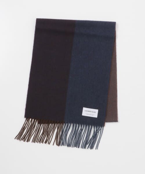 ＊＊URBAN RESEARCH DOORS / アーバンリサーチ ドアーズ マフラー・ショール・スヌード・ストール | カシミヤブレンドパネルマフラー（BROWN）