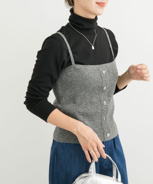 りり リブ ハイライズ レギンス / Rib High-Rise Leggings （grey