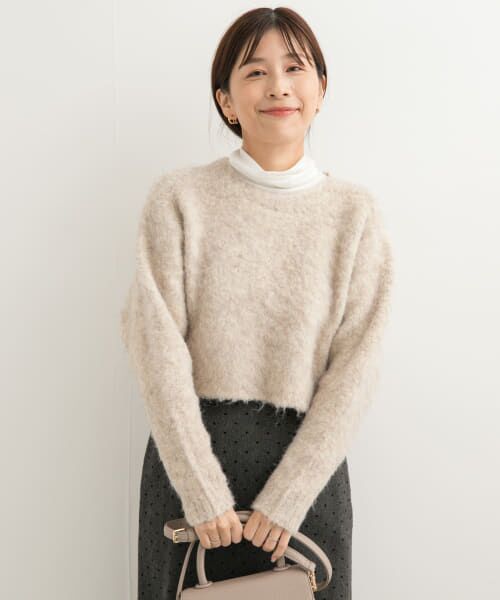 ＊＊URBAN RESEARCH DOORS / アーバンリサーチ ドアーズ ニット・セーター | ショート丈シャギーニット（BEIGE）