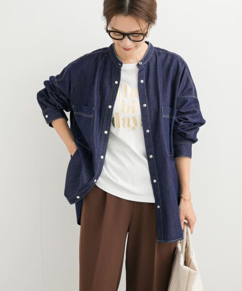 新品☆アーバンリサーチドアーズ　デニムバンドカラーシャツ 楽天市場】デニムバンドカラーシャツ URBAN RESEARCH DOORS