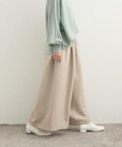 メランジヘリンボーンギャザーワイドパンツ