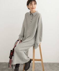 衿付きニットワンピース