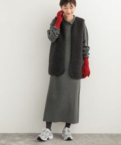 衿付きニットワンピース