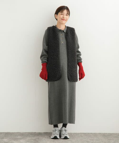 アーバンリサーチ【F】モックネックニットワンピース 裾スリット スリット入りロング丈ニットワンピース ［Soiunique］ 通販